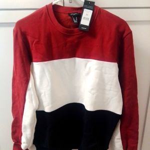New Look Blocked Sweatshirt from ASOS, Medium, red white and blue